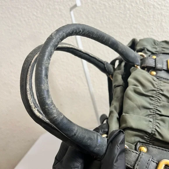 Prada Olive Green Quilted Nylon Tote with Gold Hardware - Picture 15 of 16